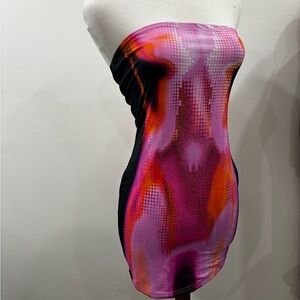 White Fox Boutique Pink and Orange Mini Dress